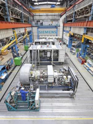Siemens Fabrik Montage von Gasturbinenpaketen